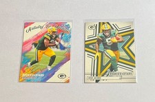 Josh Jacobs 2025 Panini Rookies Stars Artistry In Motion #7 & Base #72 Packers