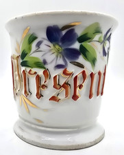 Antique "Present" Gold Accents And Flowers Shaving Mug