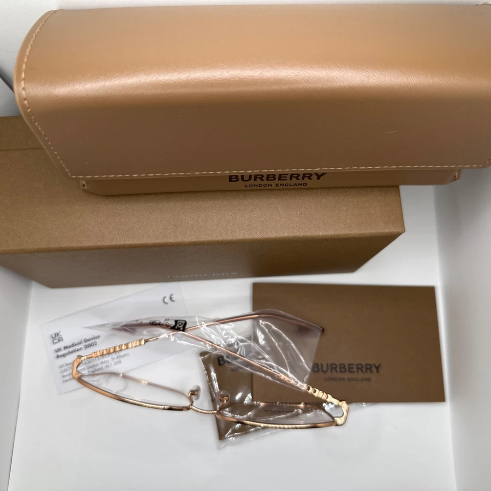 博柏利 BE1378D 1337 玫瑰金 57 毫米 140 眼镜演示镜头全新正品 — 第 2/4 张图片