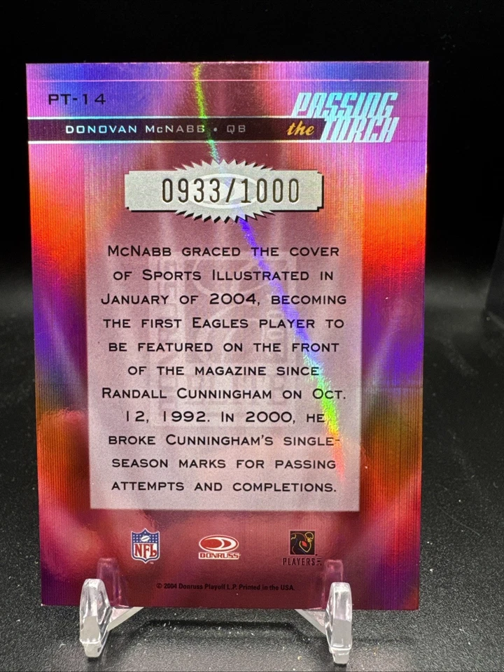 2004 Donruss Elite Passing the Torch #PT14 Donovan McNabb /1000 - Image 2 of 2