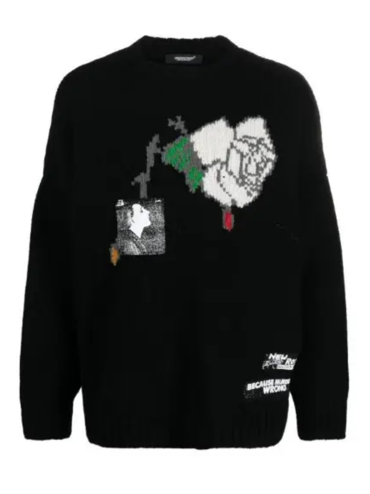 Undercover New Rose Intarsia Knit Sweater Black. Size JP4. BNWT. RRP £800