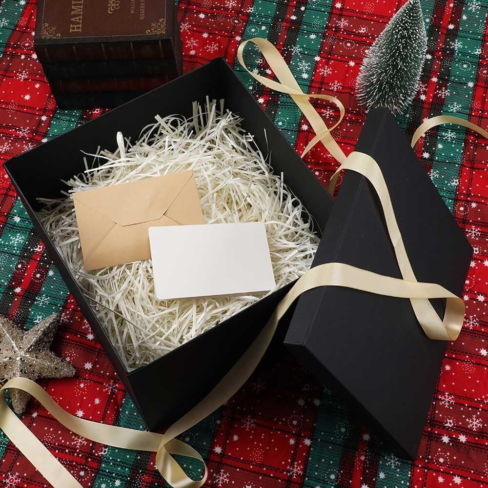 Large Gift Box with Lid 12.5x12.5x10 Inches, Black Gift Boxes for presents Pa...