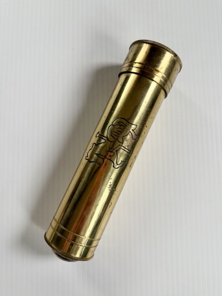 Carousel horse etched into the barrel makes this brass kaleidoscope a whimsical objet d'art — not just a toy but a tiny piece of fairground nostalgia.