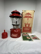 Vintage Coleman Lantern 200A195 Single Mantle 1970 Red USA W/Box Tested Works