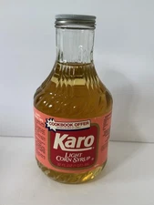 Vintage Karo Light Corn Syrup Glass Bottle 32 FL OZ NOS Movie Prop 80s 90s