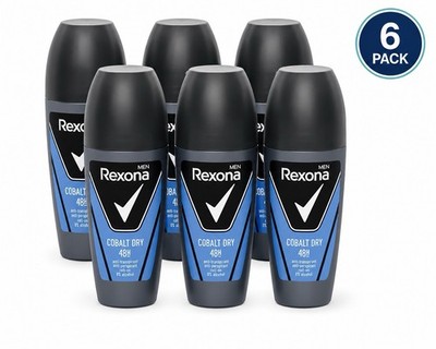 6x Rexona Men Cobalt Dry 48H Antiperspirant Roll-On Deodorant 50ml