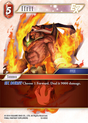 Near Mint FFTCG Ifrit EX - 12-005C Opus XII: Crystal Awakening