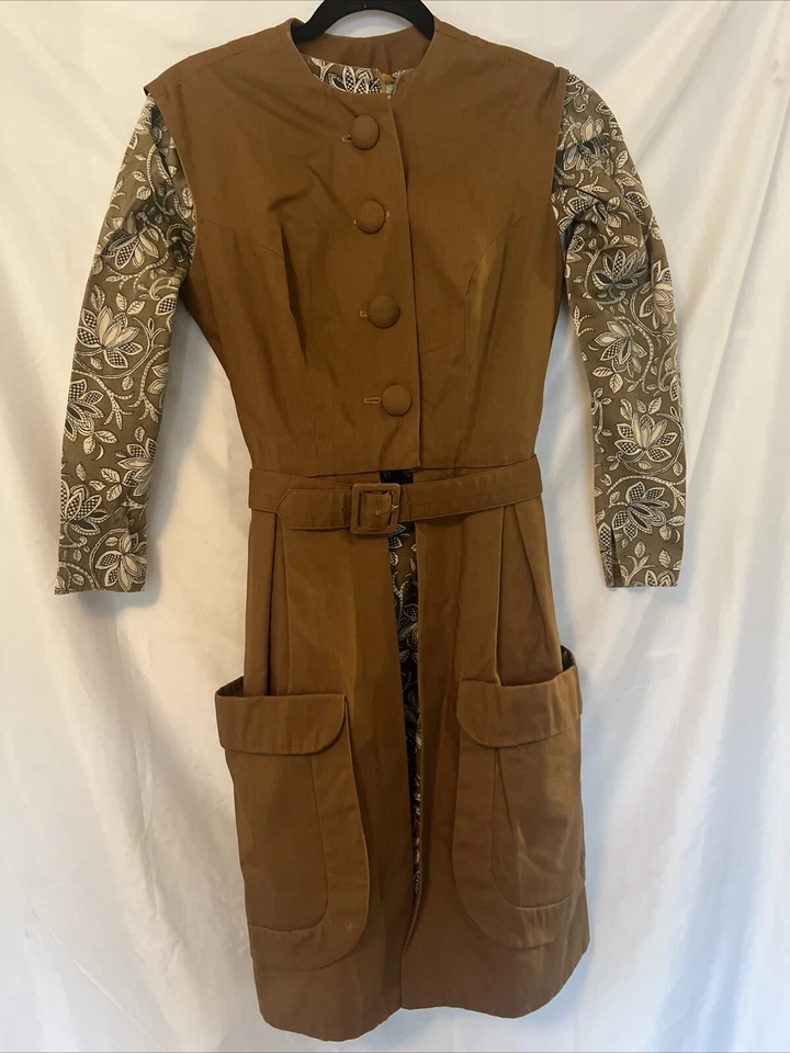 Vintage Woman’s 2 Piece Dress Suit Handmade 1930s? Belt XSmall - Image 2 of 4