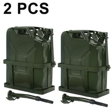5 Gallon 2X  Jerry Can Oil Steel Tank Green Military NATO 20L Gasoline Storage