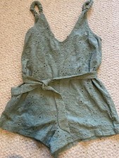 Zara Embroidered Green Romper - Size S