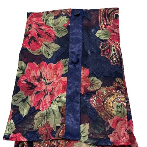 P/S NEW VTG Victorias Secret Gold Label shirt Nightgown Satin Button Floral asia - Picture 7 of 9