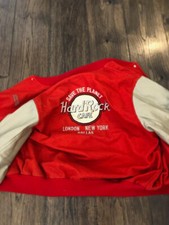 Vintage 90s Hard Rock Cafe Varsity Jacket - LARGE London/New York Dallas