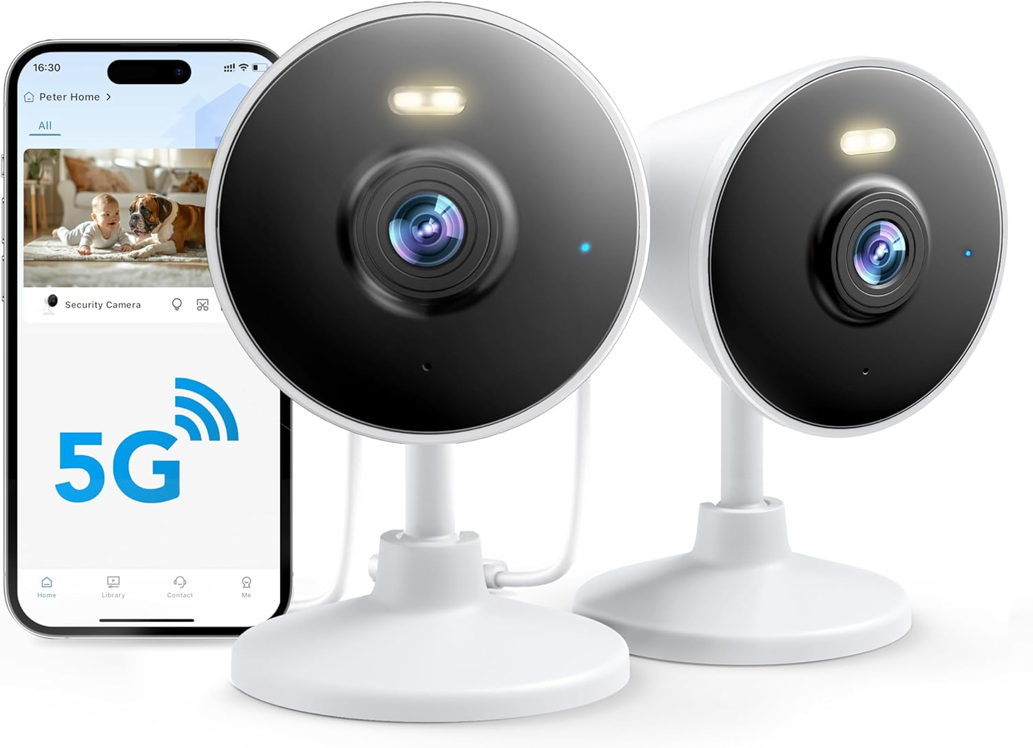 [5G & 2.4G] Indoor/Outdoor Security Camera for Home, Baby/Elder/Dog/Pet Camera w