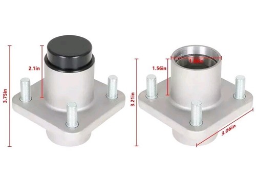 Front Hub Assembly Wheel Hub ×2 For EZGO TXT/ Medalist G/E Golf Cart 1976-2001.5 - Picture 5 of 5