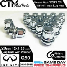 20PC 12X1.25 INFINITI FACTORY OEM CHROME LUG NUTS FOR INFINITI Q50 2014-2019