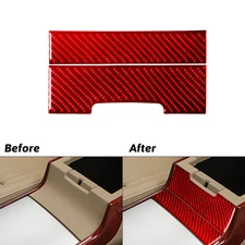 2Pcs Red Carbon Fiber Center Console Armrest Box Cover For Hyundai Azera 06-11