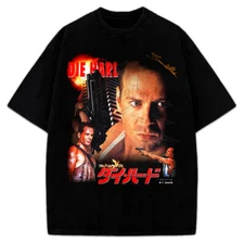 Die Hard Movie Bruce Willis John McClane Vintage Style Graphic Design T-Shirt