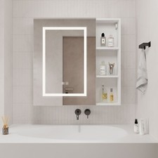 LED Bathroom Mirror Cabinet w/ Demister LED Lights Extra Large Medicine Cabinet