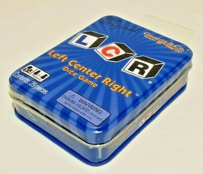 LCR Left Center Right Dice Game - BLUE TIN - The Original George & Co **NEW**
