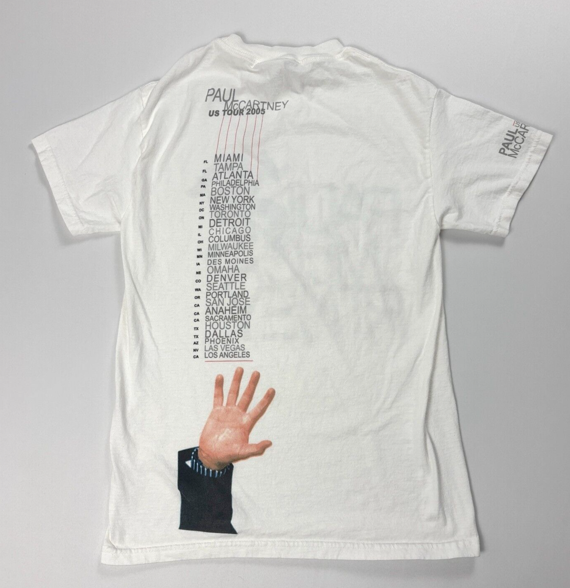 VTG Paul McCartney US Tour 2005 T Shirt White Sz S Concert Music
