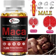 Organic Maca Root Libido 120 Capsules Caps | Peruvian Maca Extract Men & Women