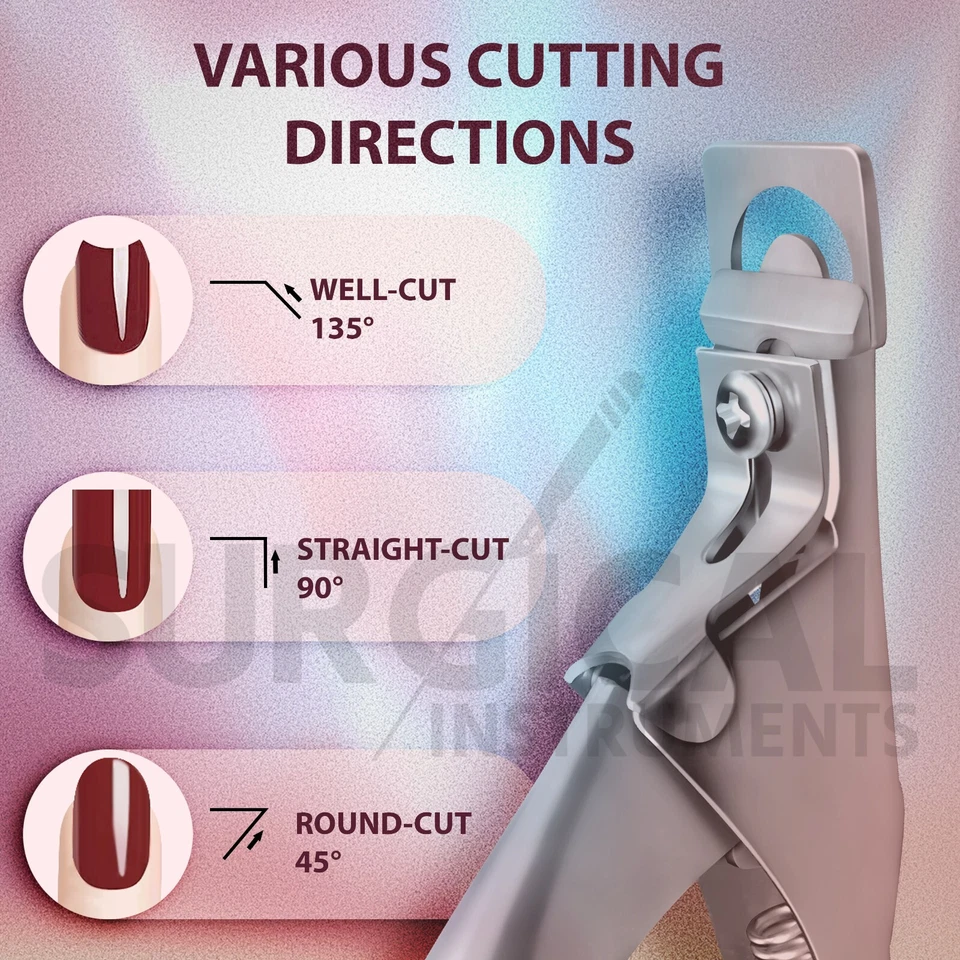 Cortador de punta de uñas postizas de acrílico borde en U con herramienta de arte de salón de manicura de resorte Foto 3 de 4