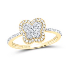 10K Yellow Gold 1/4 Cttw Diamond GIFT BUTTERFLY RING