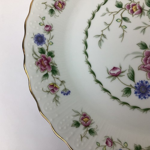Andrea by Sadek 10" Pedestal Cake Stand Plate Spring Night Floral Gold Trim - Picture 6 of 22