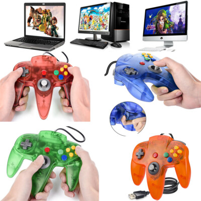 N64 Controller USB Joystick GamePad für Nintendo 64 PC MAC Raspberry Transparent