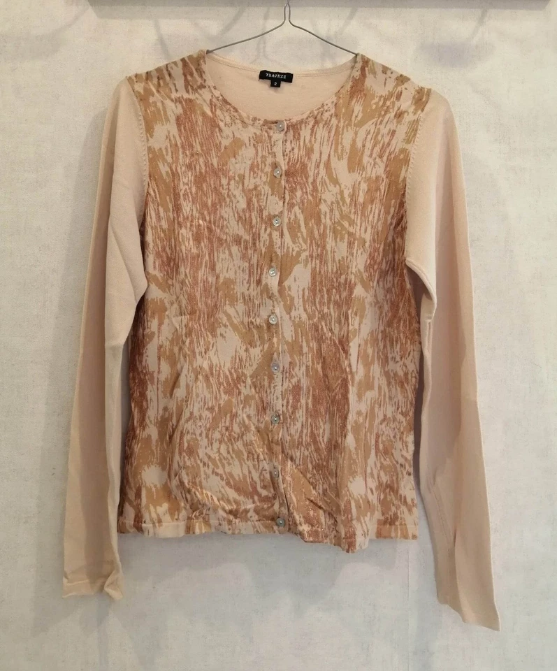 Gilet beige et doré viscose T38 Trapèze (1901030) - Photo 3/4