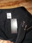 Black Guess collection vintage pin stripe mini skirt sz 6 with front zipper, made in USA, NWT $108 tag attached.
