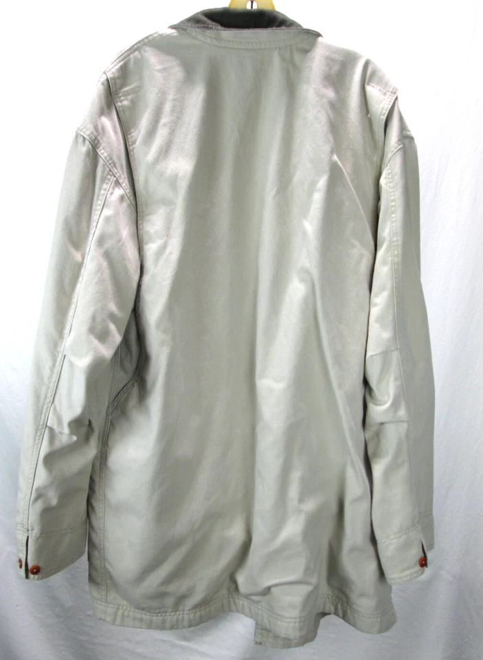 Vtg. LL Bean Men's Large TALL Beige/Tan Flannel Lined Core/Barn/Field CoatJacket - Image 4 of 4