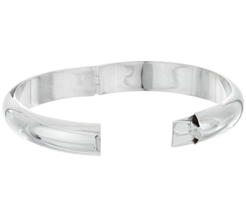 Shiny Polished Hinged Bangle Bracelet 14K Yellow Gold Plated Sterling Silver QVC - Picture 6 of 6