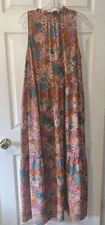 BB Dakota By Steve Madden Women's Sleeveless Dress Large Floral Boho Long