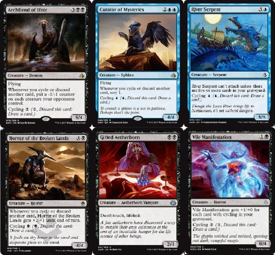 Blue Black Cycling Deck with Ifnir Curator for MTG - 60 Cards Magic Gathering