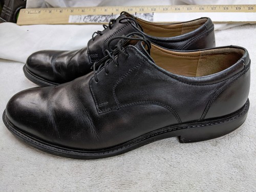 Johnston & Murphy Tabor Mens 11.5 Black Leather Plain Toe Oxford Shoes