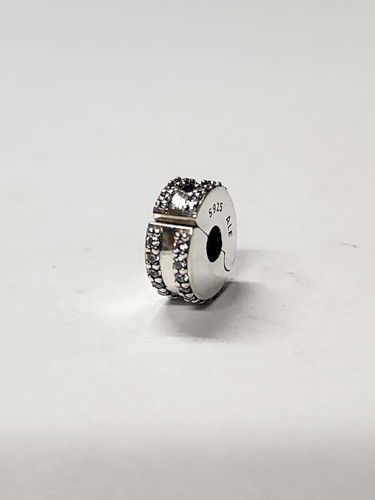 AUTHENTIC PANDORA DOUBLE LINED PAVE CLIP CHARM #798422C01