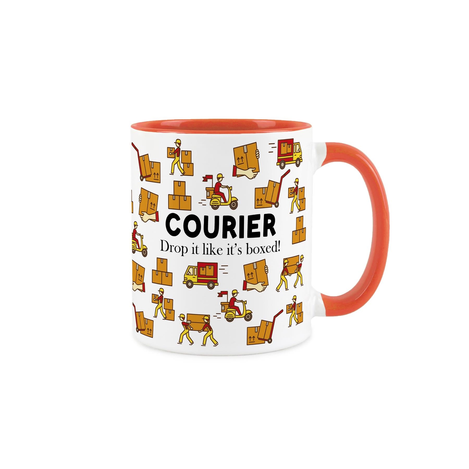 Courier Mug - Funny Delivery Driver Novelty Gifts -Tea/Coffee Orange Ceramic Cup