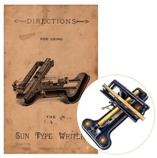 Sun Index Typewriter Instruction Manual Antique No.3 Screibmaschine Vtg Dogbone thumbnail
