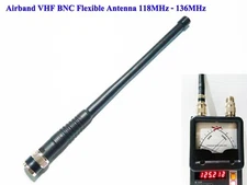 AirBand VHF BNC Flexible Antenna for Airband Handheld Radio 118MHz - 136MHz