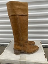Vintage Dingo Knee High Embroidered 70s Women s Cuffed Campus Boots 7 M Stacked