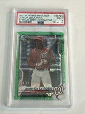 2021 Bowman Chrome Green Mojo Mega Box - Jeremy De La Rosa /99 PSA 9