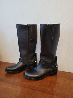 Womens Lyard Black Leather Boots Made in Mexico Size 34 Style