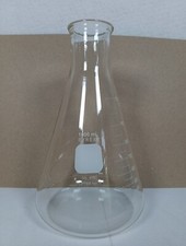 Erlenmeyer Flask 1000ml Pyrex #4980 No Stopper Glass 8.5" Tall, 5" Dia. Bottom