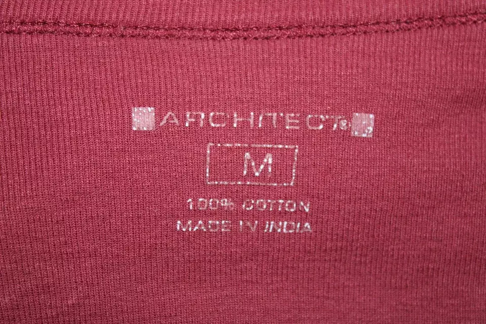 Blusa Top ARCHITECT Para Mujer Talla M Granate Cuello en V Manga Larga 100% Algodón Foto 3 de 3