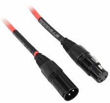 Rockville RCXFM6P-R Red 6' Female to Male REAN XLR Mic Cable 100 Copper
