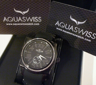 Luxus Aquaswiss Swissport Topas mit Weißtopasen 1,75 ct Herren Uhr Neu UVP:1298 