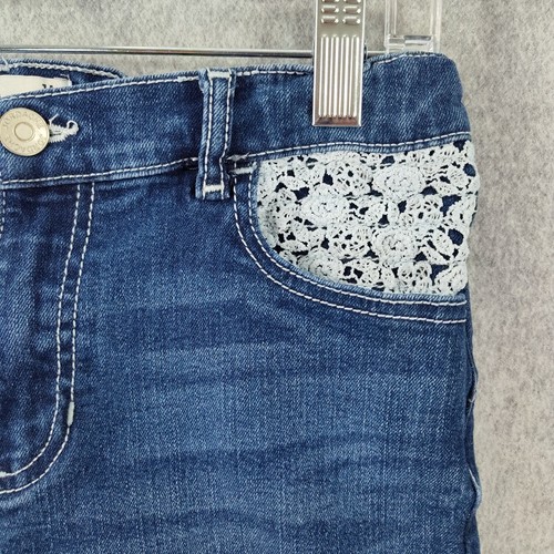 ☑️🆒🚨📢Jordache Jeans Shorts Lace Embroidery Girls Size 14 BLUE📸SEE PICS📏📸 - Picture 17 of 23