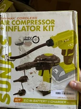 Sun Joe 24V-AJC-AJV-LTE Cordless Portable Air Compressor Kit W Battery