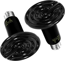 Simple Deluxe 100W 2-Pack Ceramic Reptile Heat Lamp 2, Black/2-pack